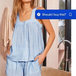 LAKE NWT Striped Blue Women's Pajama Set